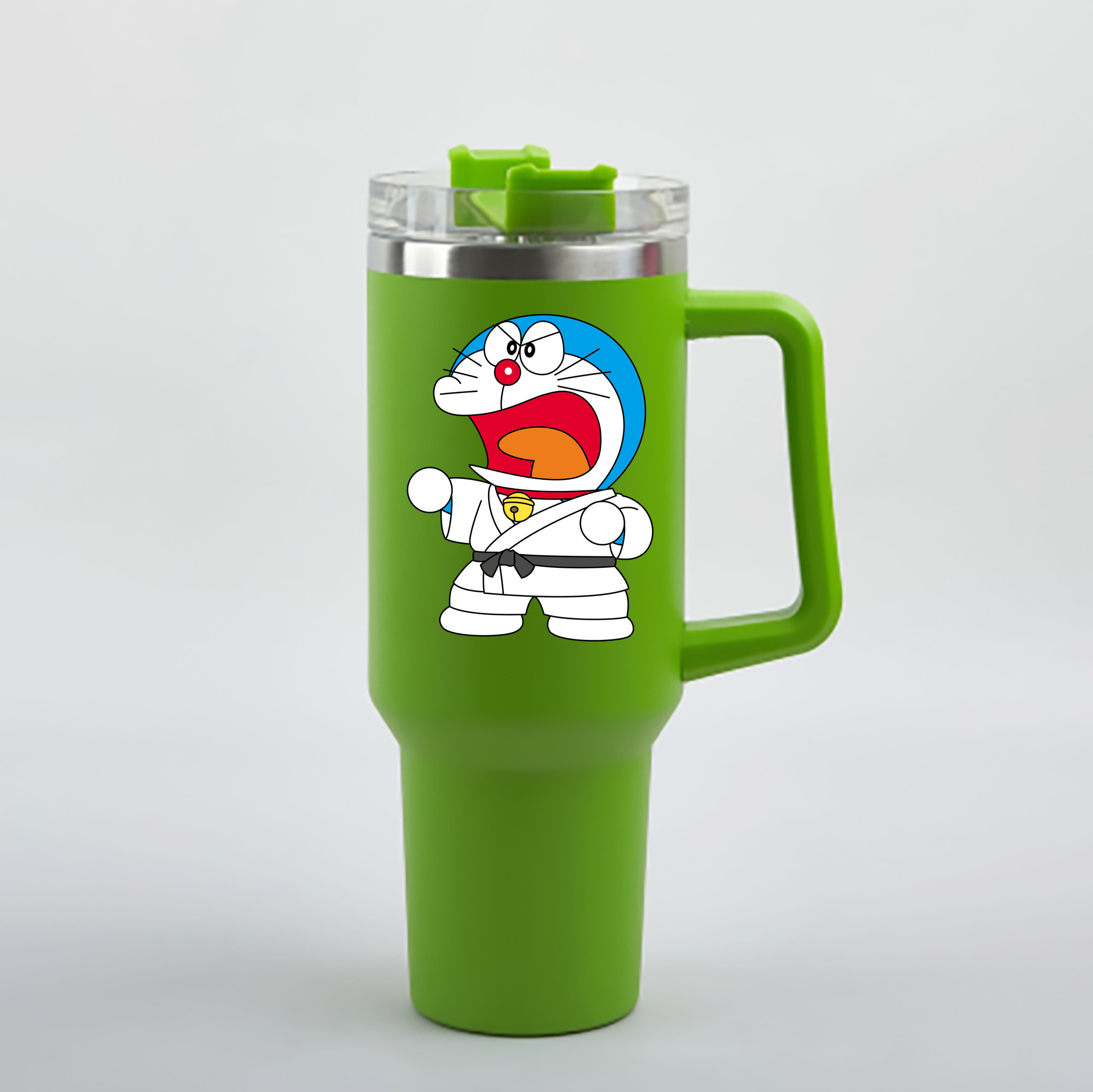 （画像用） ドラえもん Doraemon 1200mL車用タンブラー - クリスタルステッカー（プラスチックストロー付き）